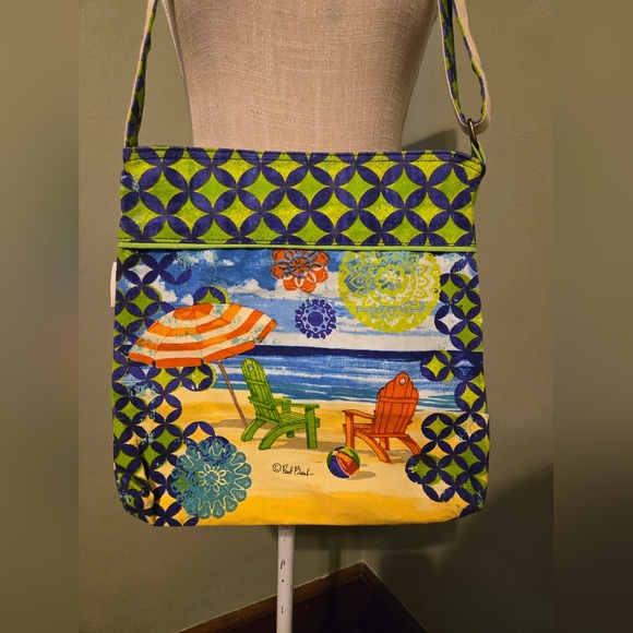 Paul Brent Vibrant Beach Scene Shoulder Bag Crossbody Summer Woman's - Picture 9 of 12